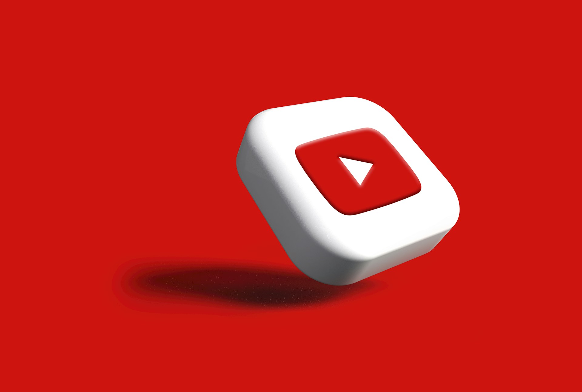 YouTube play button logo on a red background