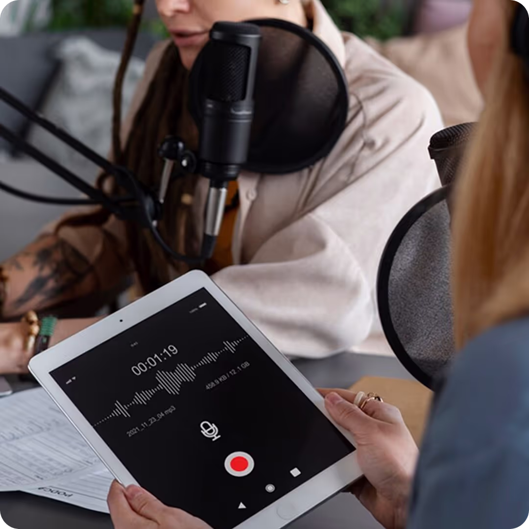 Women with microphone